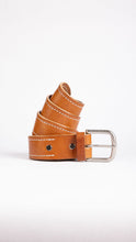 Load image into Gallery viewer, Stitched Buck Brown Belt
